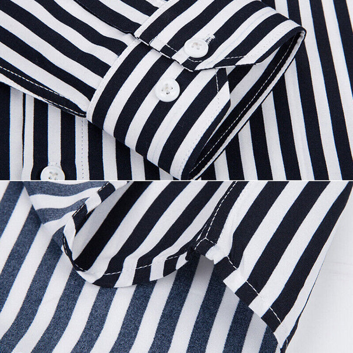 NuMode | Men's Striped Cotton Long Sleeve Shirt