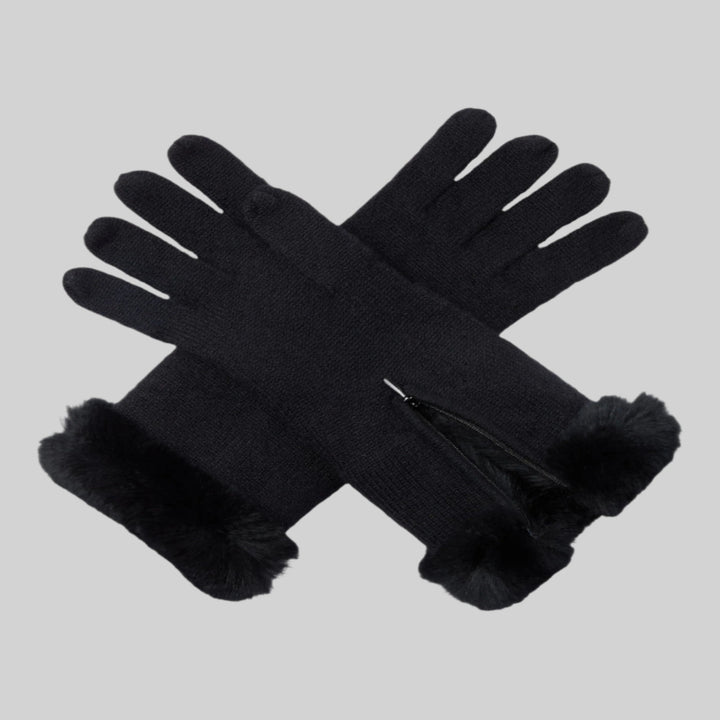 G8*NuMode | Luxury Cashmere Gloves with Rex Fur Cuffs