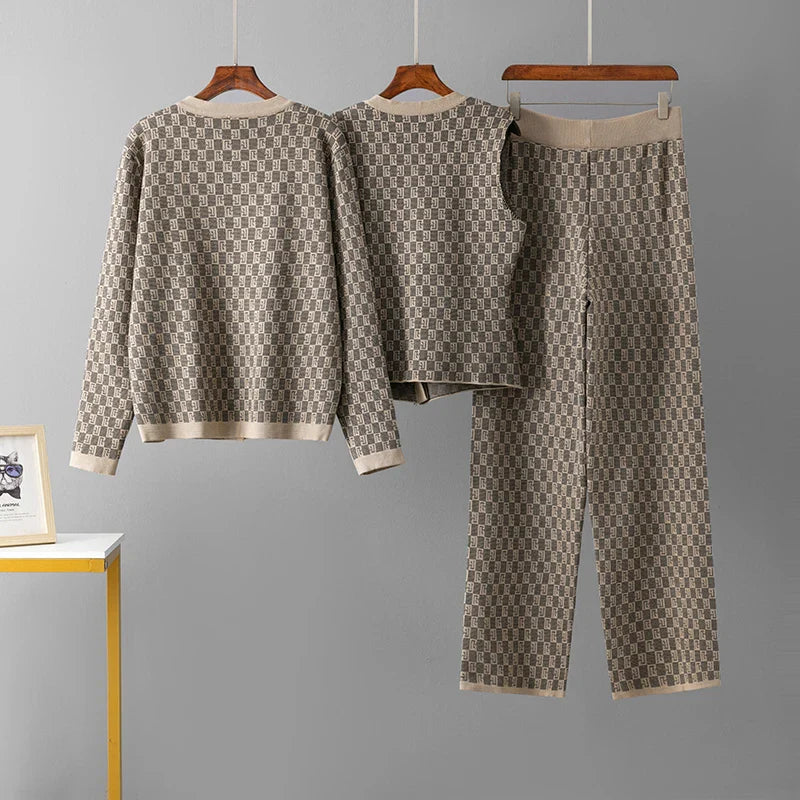 Women's Autumn-Winter Luxury Jacquard Knit Co-ord Set