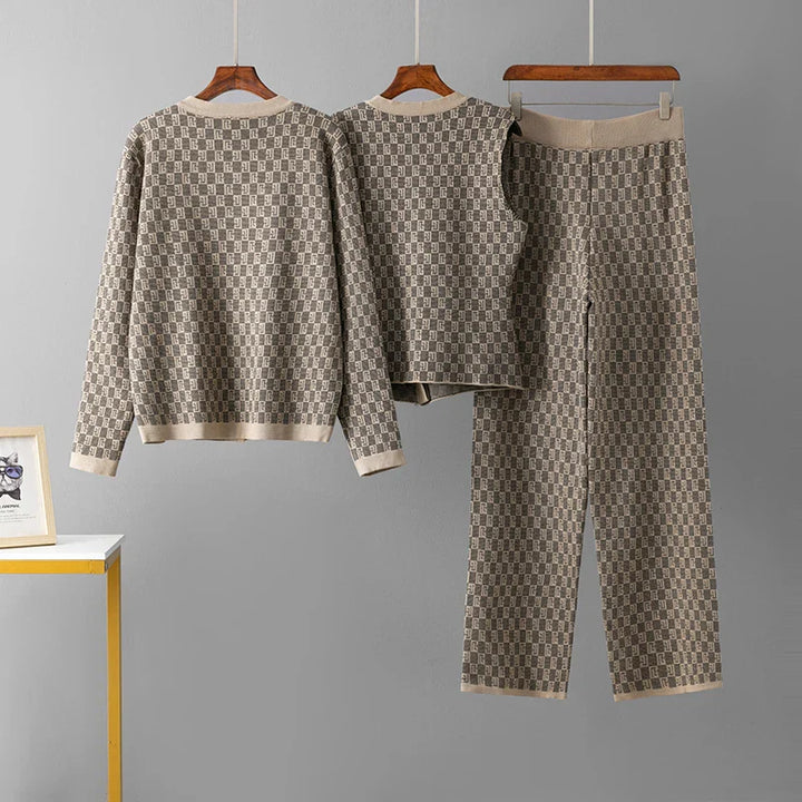 Women's Autumn-Winter Luxury Jacquard Knit Co-ord Set