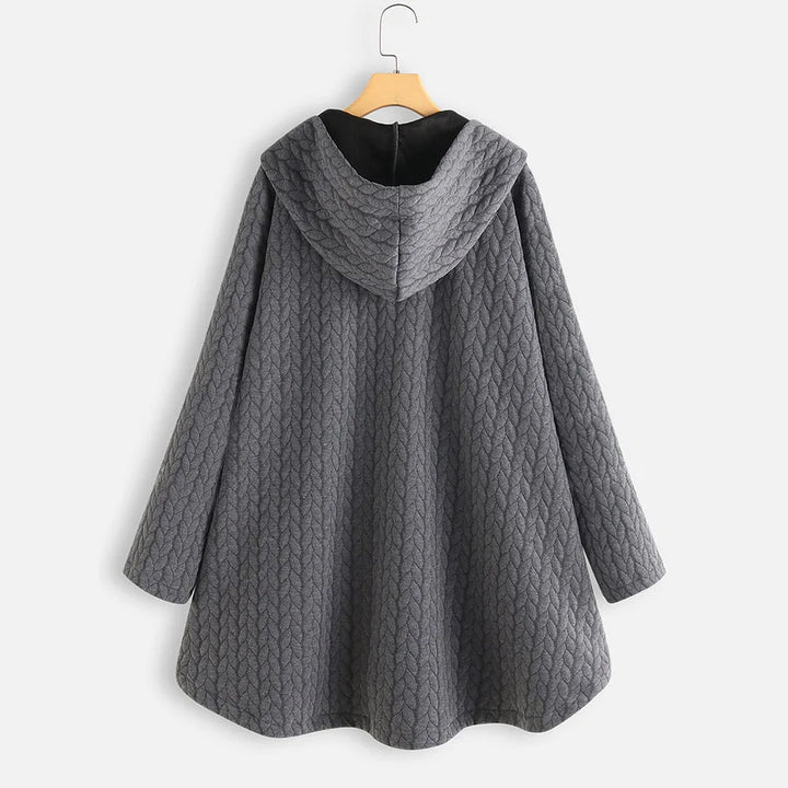 Women’s Cascade Knit Long Coat With Hooded