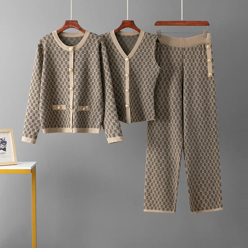 Women's Autumn-Winter Luxury Jacquard Knit Co-ord Set