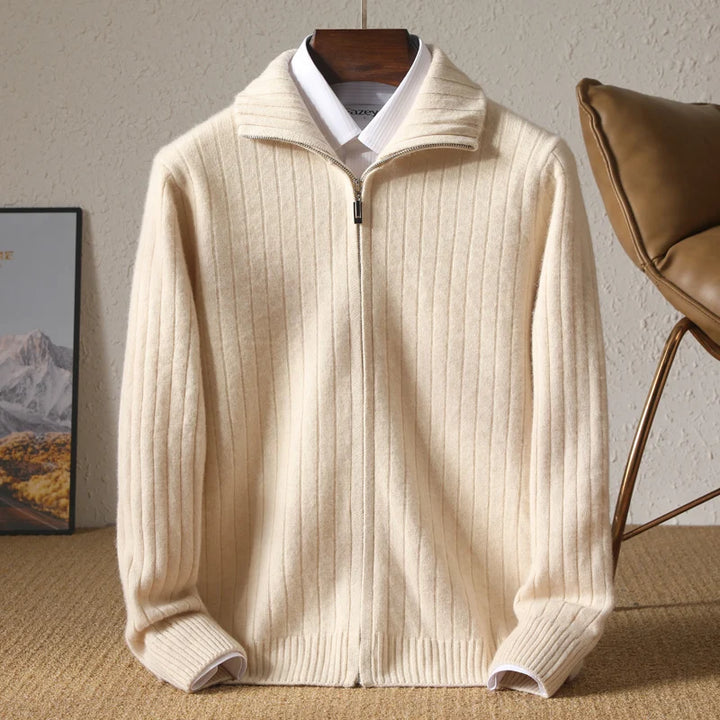 Pure Merino Wool Cardigan With Zipper