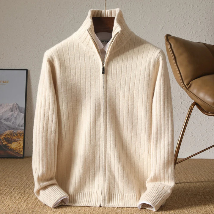 Pure Merino Wool Cardigan With Zipper