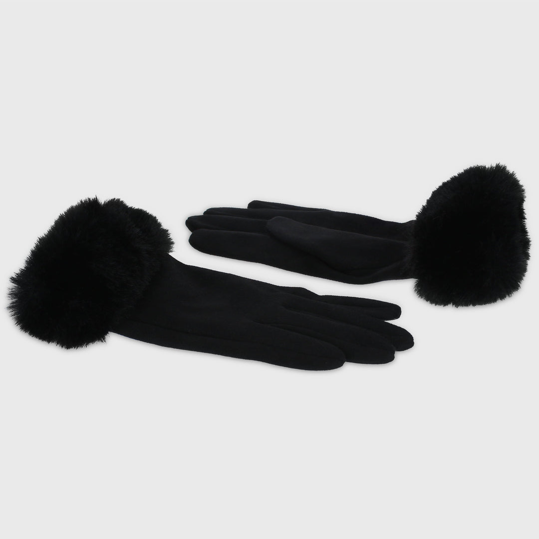 Gloves with Faux Fur Edge
