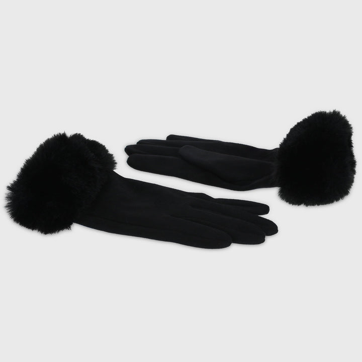 Gloves with Faux Fur Edge