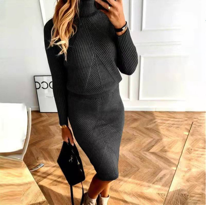 Women’s High Neck Knit Midi Dress