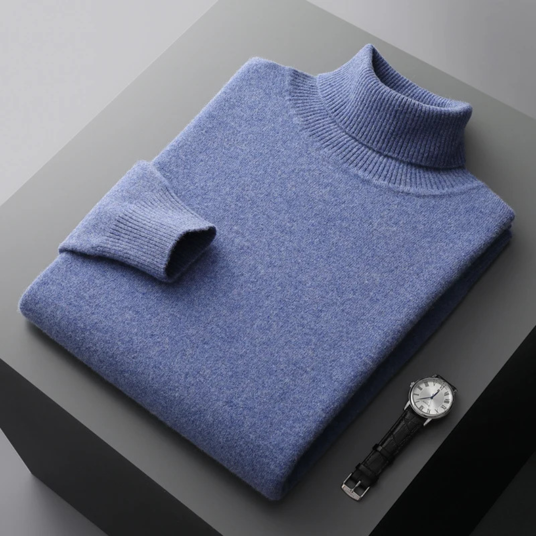 Men's Luxury Wool Blend Turtleneck Sweater