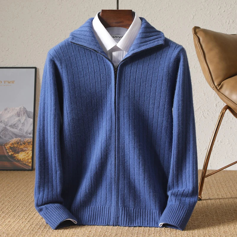 Pure Merino Wool Cardigan With Zipper