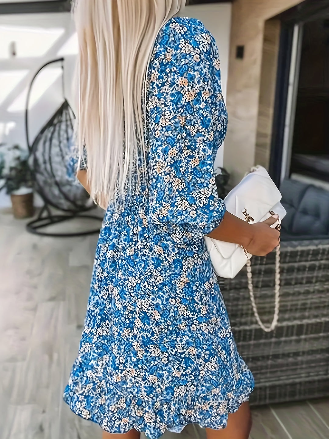 Ruffle Hem Floral Mini Dress