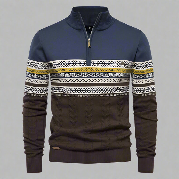 Striped Quarter-Zip Fleece Pullover