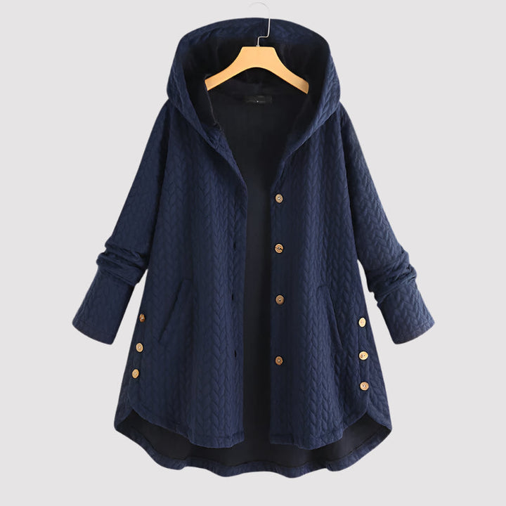 Women’s Cascade Knit Long Coat With Hooded