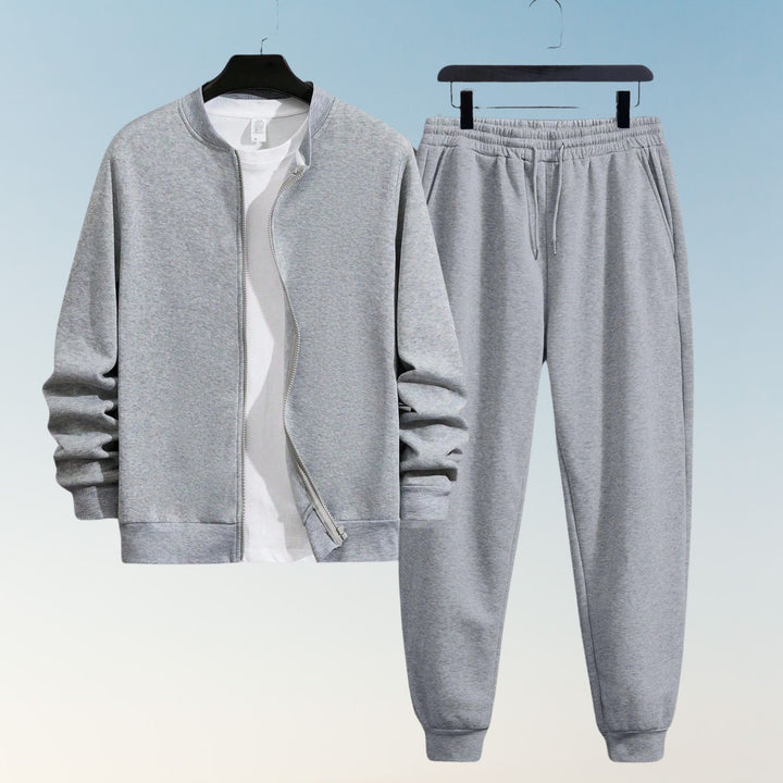 Men's Zip-Up Bomber Tracksuit Set