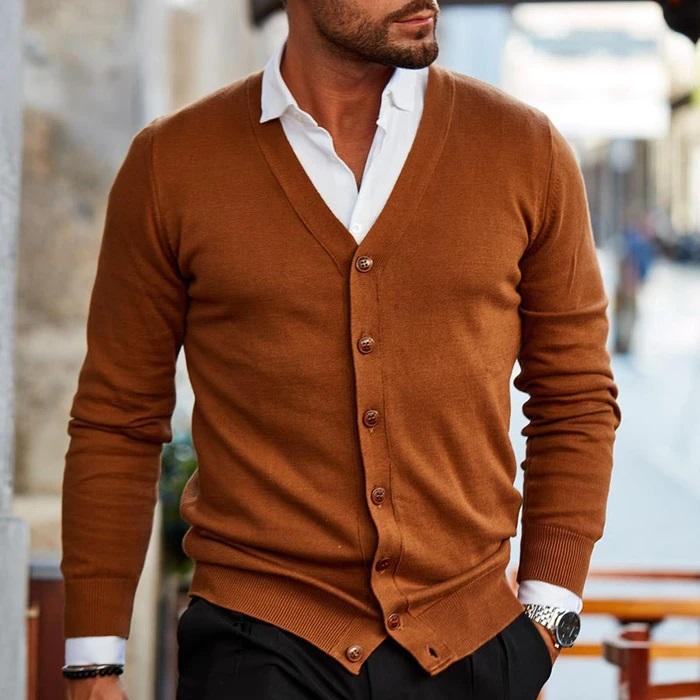 Classic V-neck Knit Cardigan