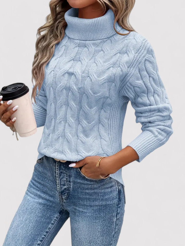 Cable Knit Women's Turtleneck Sweater