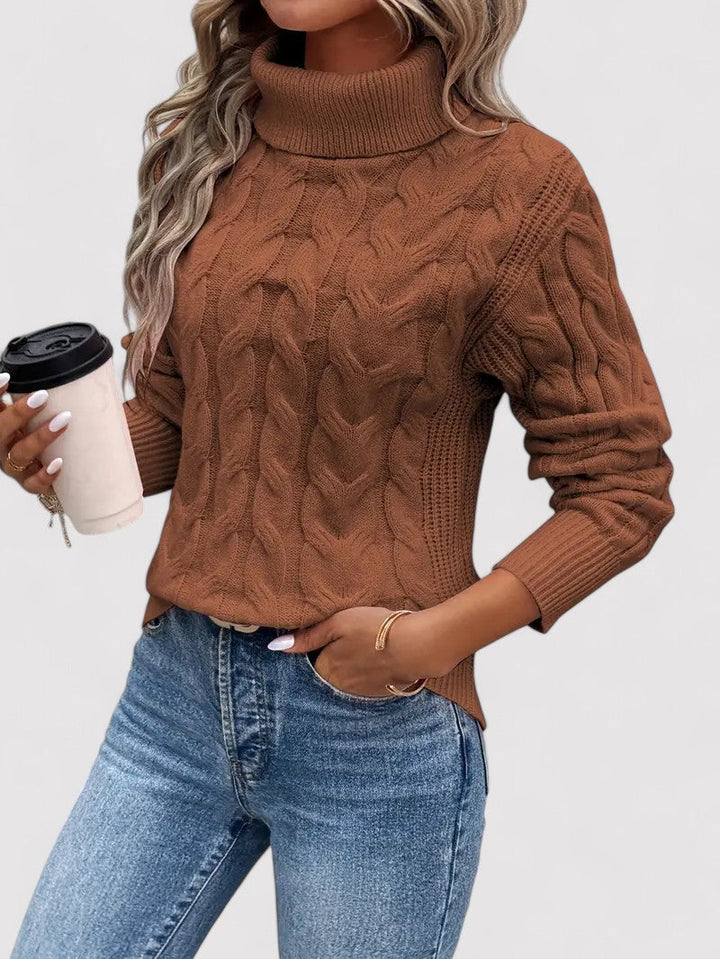 Cable Knit Women's Turtleneck Sweater
