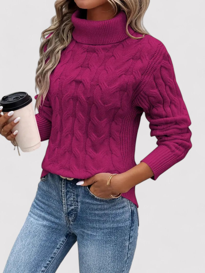 Cable Knit Women's Turtleneck Sweater