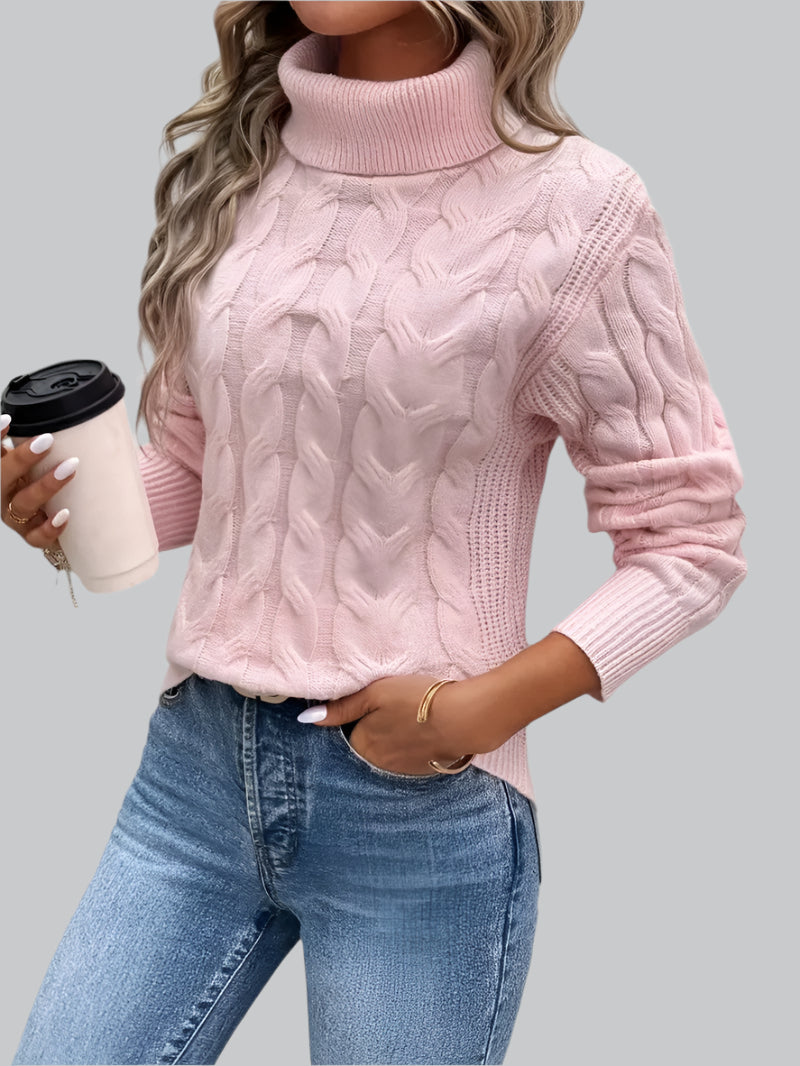 Cable Knit Women's Turtleneck Sweater