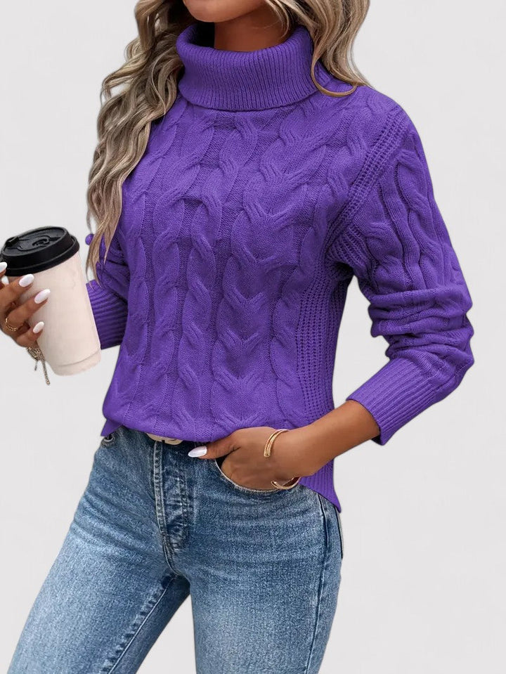 Cable Knit Women's Turtleneck Sweater