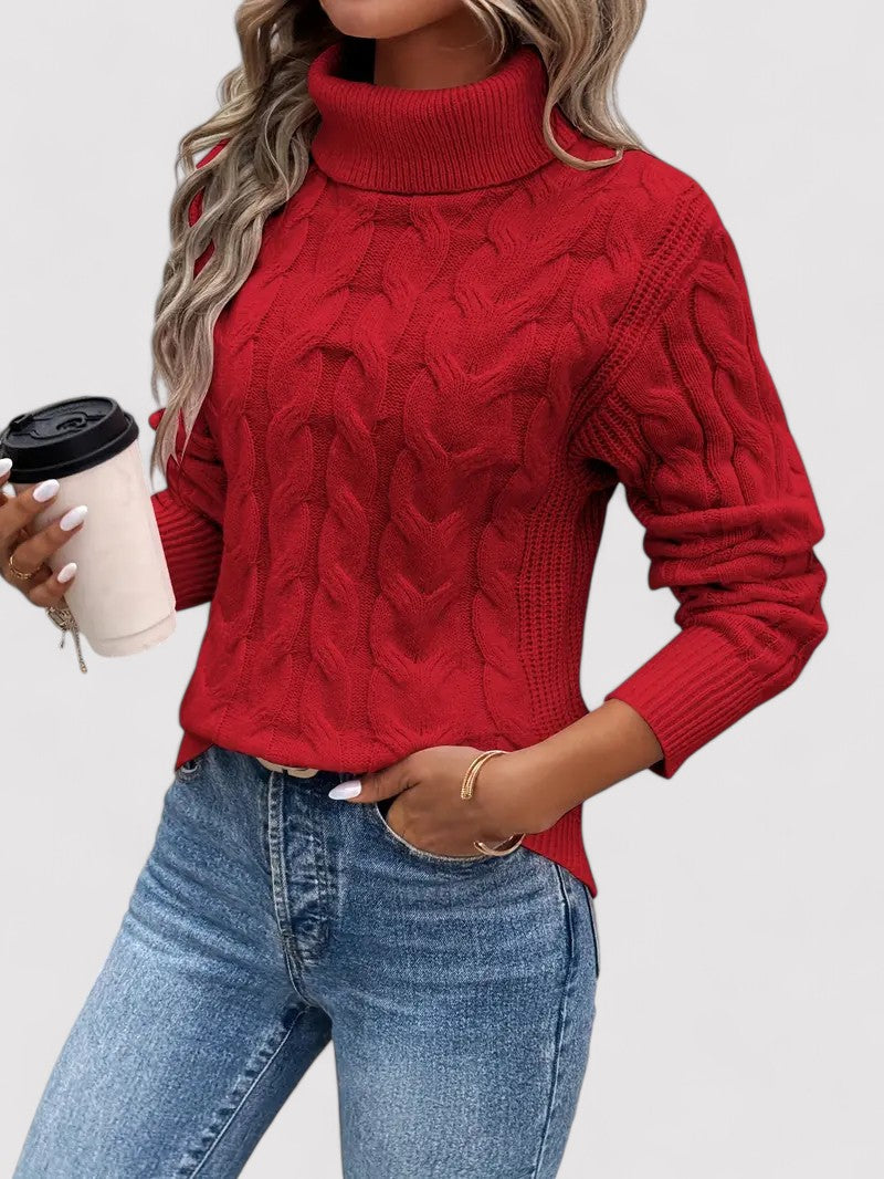 Cable Knit Women's Turtleneck Sweater