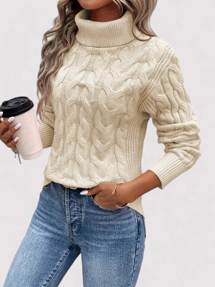 Cable Knit Women's Turtleneck Sweater