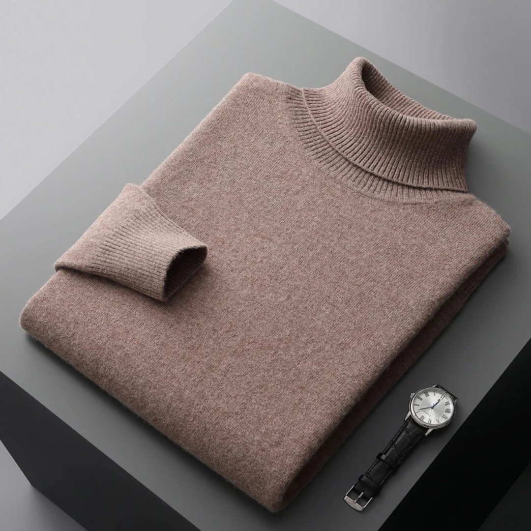 Men's Luxury Wool Blend Turtleneck Sweater