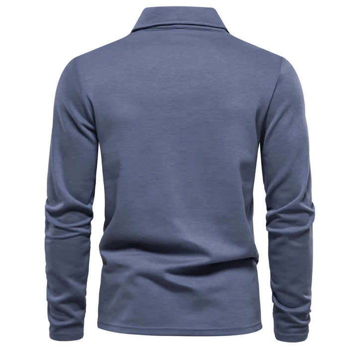 Men's Cotton Long-Sleeve Polo Shirt