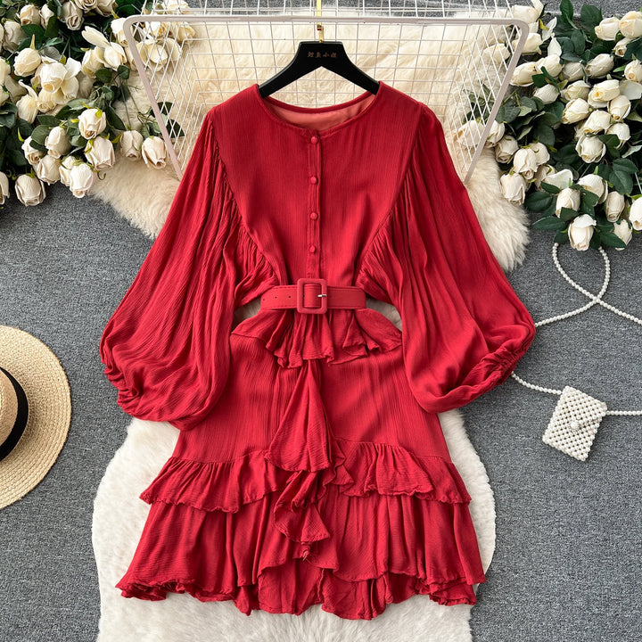 Elegant Long Sleeve A-Line Mini Dress