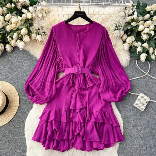 Elegant Long Sleeve A-Line Mini Dress