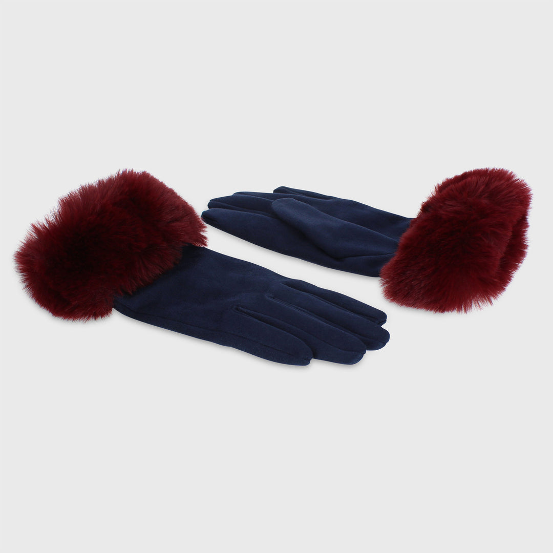 Gloves with Faux Fur Edge