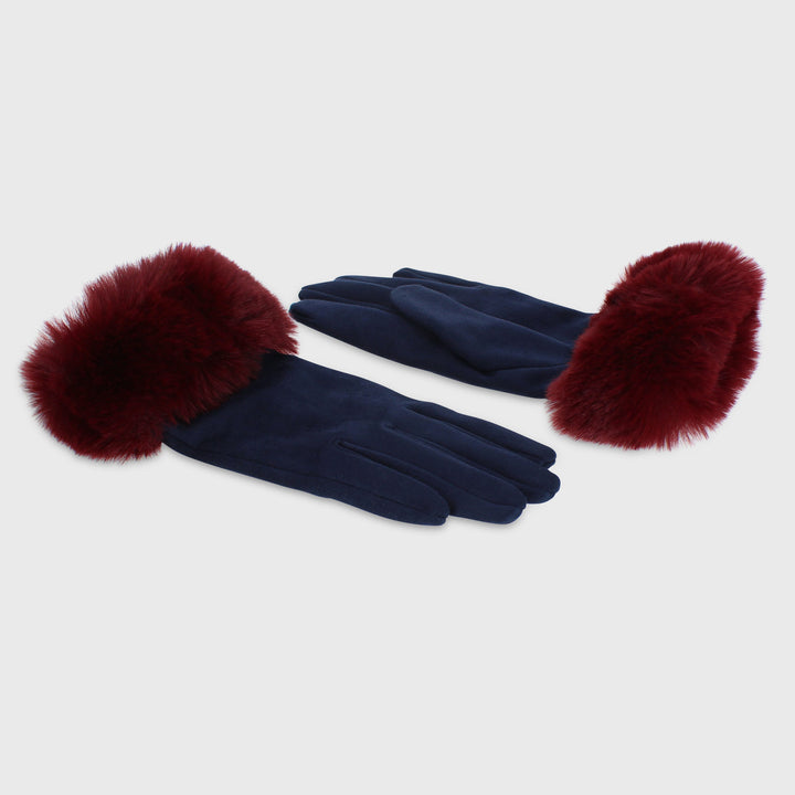 Gloves with Faux Fur Edge