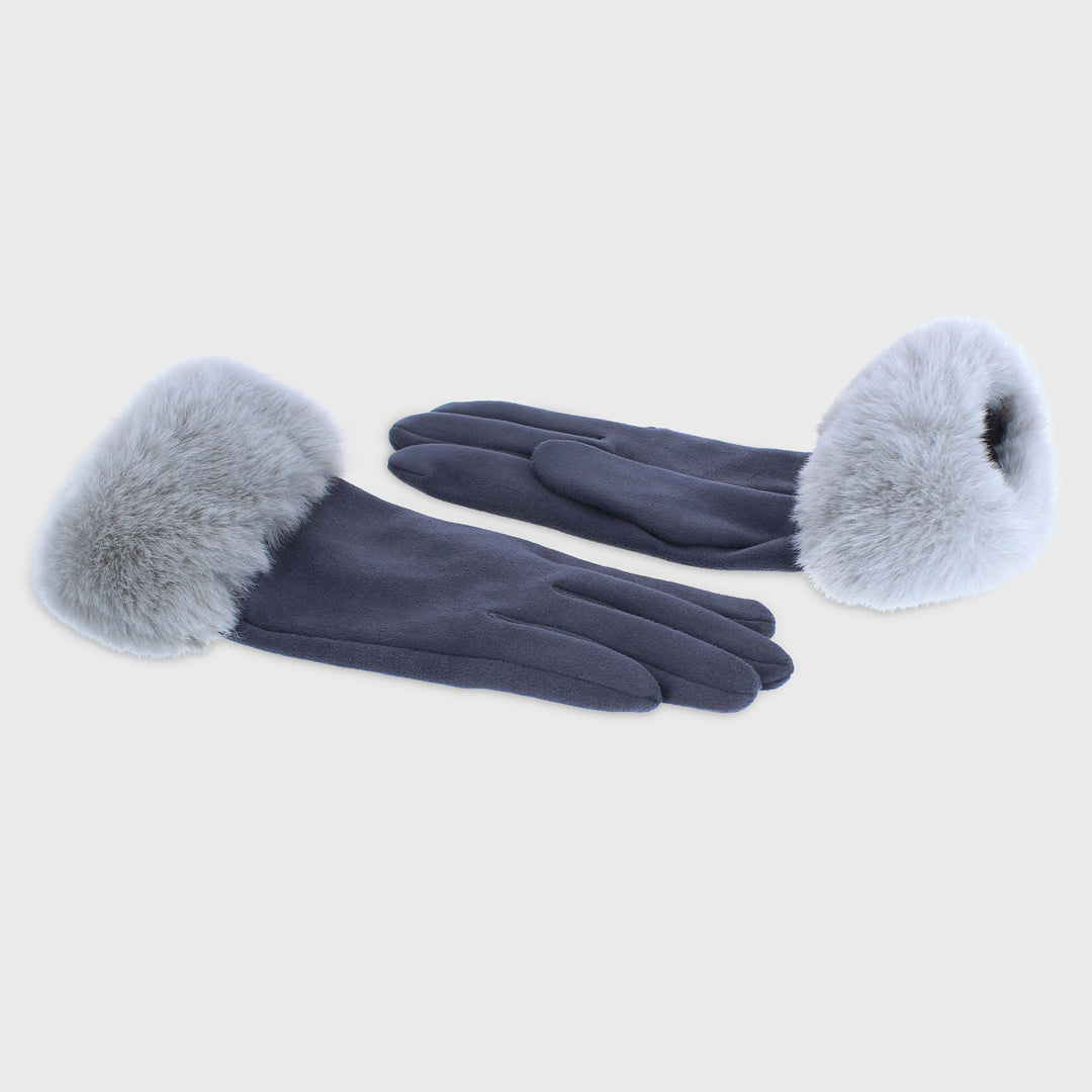 Gloves with Faux Fur Edge
