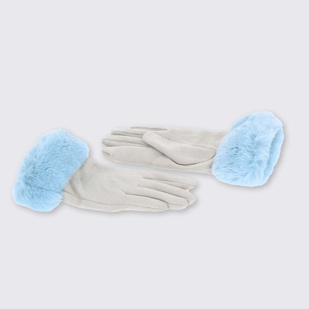 Gloves with Faux Fur Edge