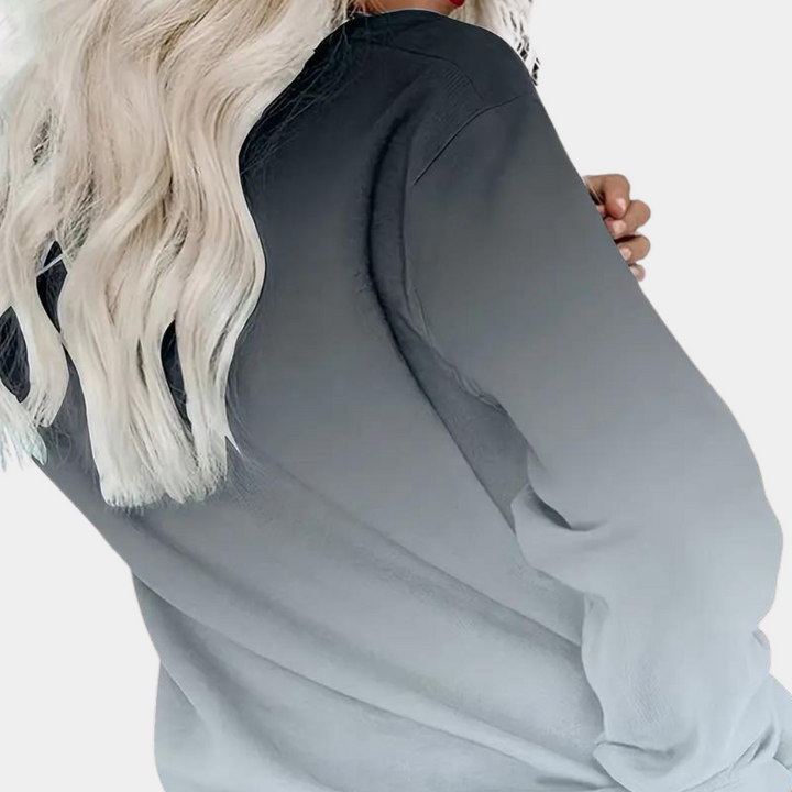 Gradient Ombre Crew Neck Pullover