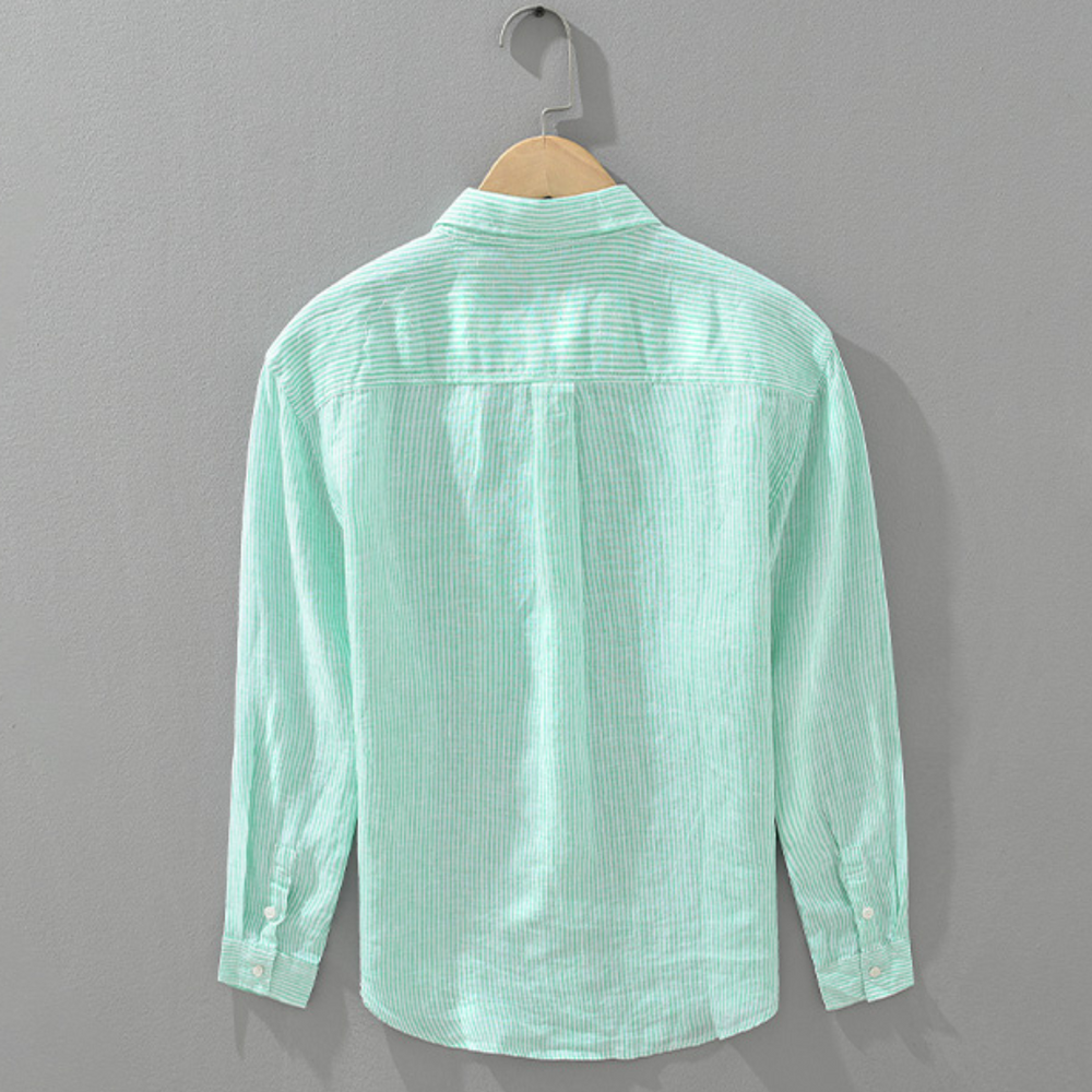 Refined Henley Cotton Long Sleeve Shirt  