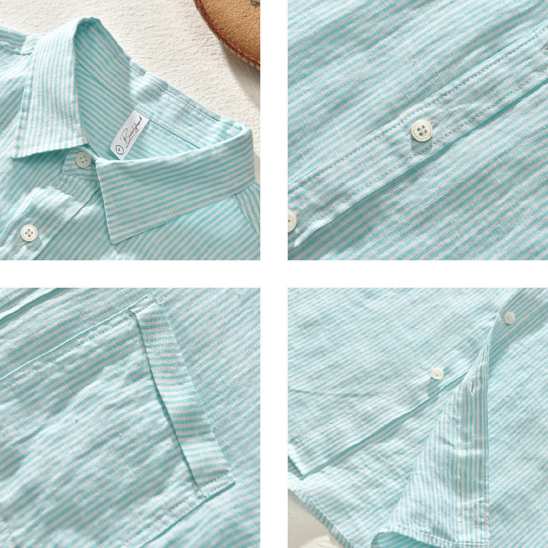 Refined Henley Cotton Long Sleeve Shirt  