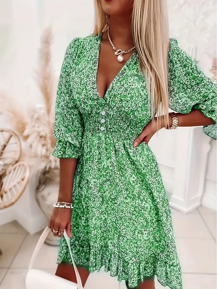 Ruffle Hem Floral Mini Dress