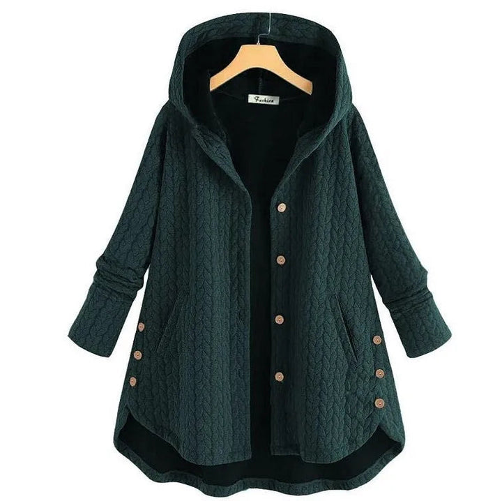 Women’s Cascade Knit Long Coat With Hooded