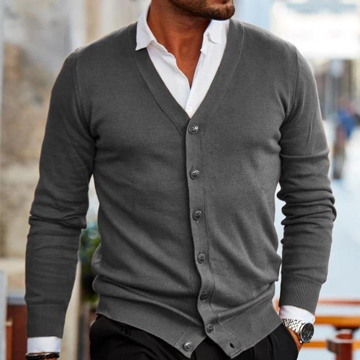 Classic V-neck Knit Cardigan