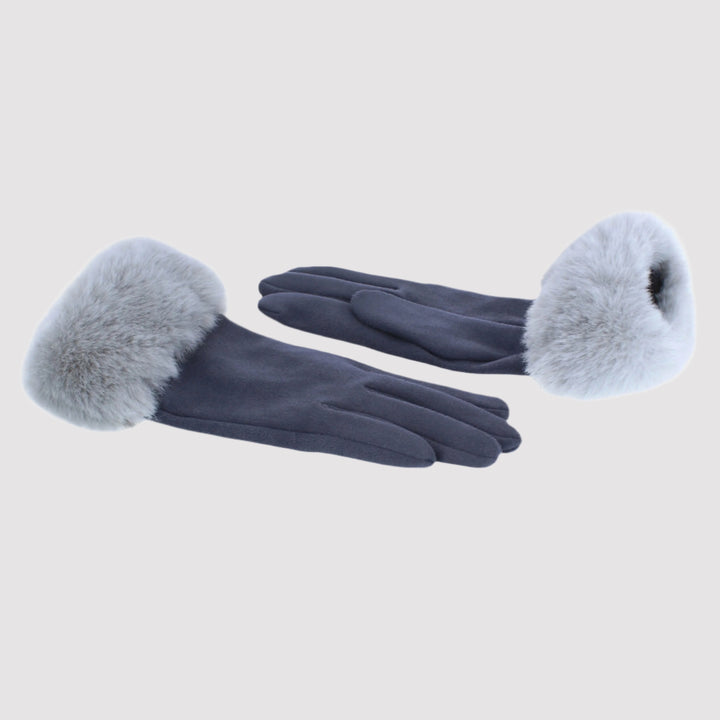 Gloves with Faux Fur Edge