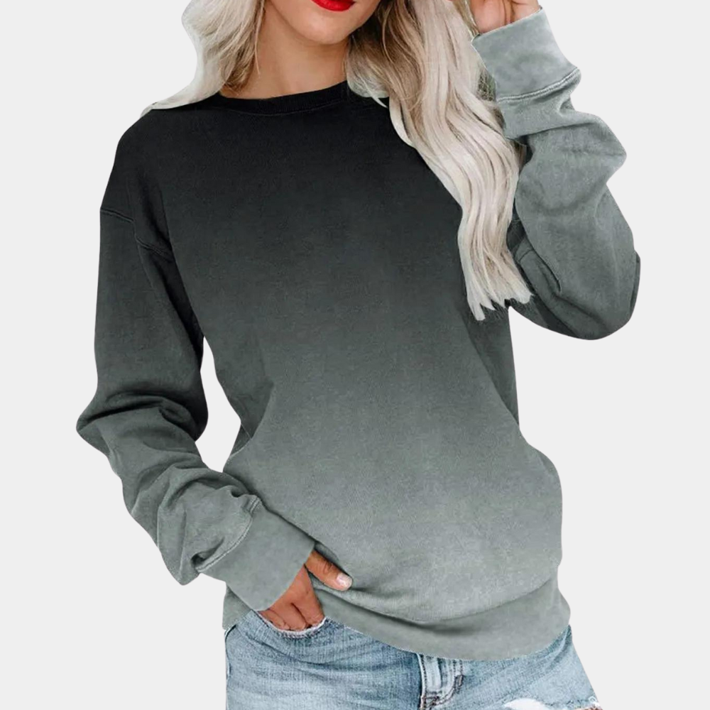 Gradient Ombre Crew Neck Pullover