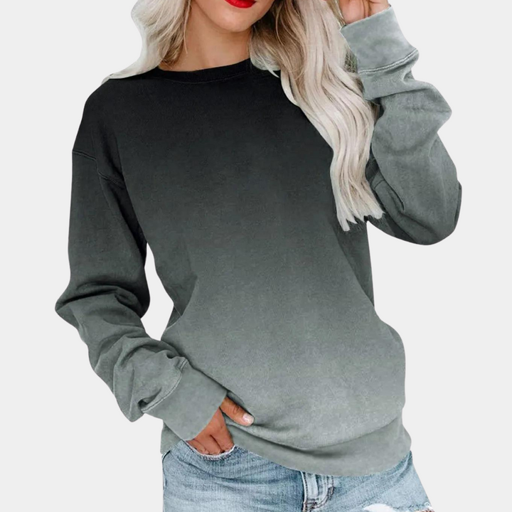 Gradient Ombre Crew Neck Pullover