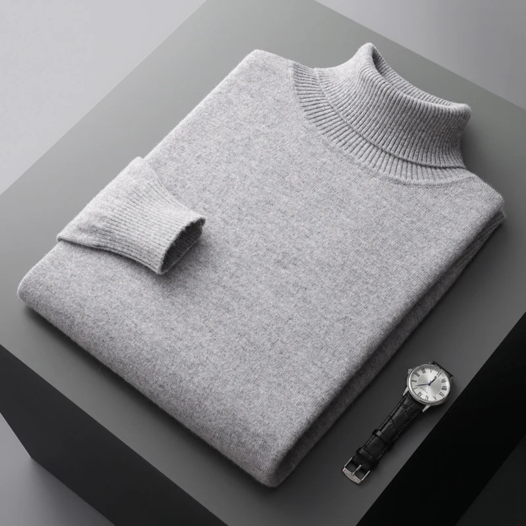 Men's Luxury Wool Blend Turtleneck Sweater