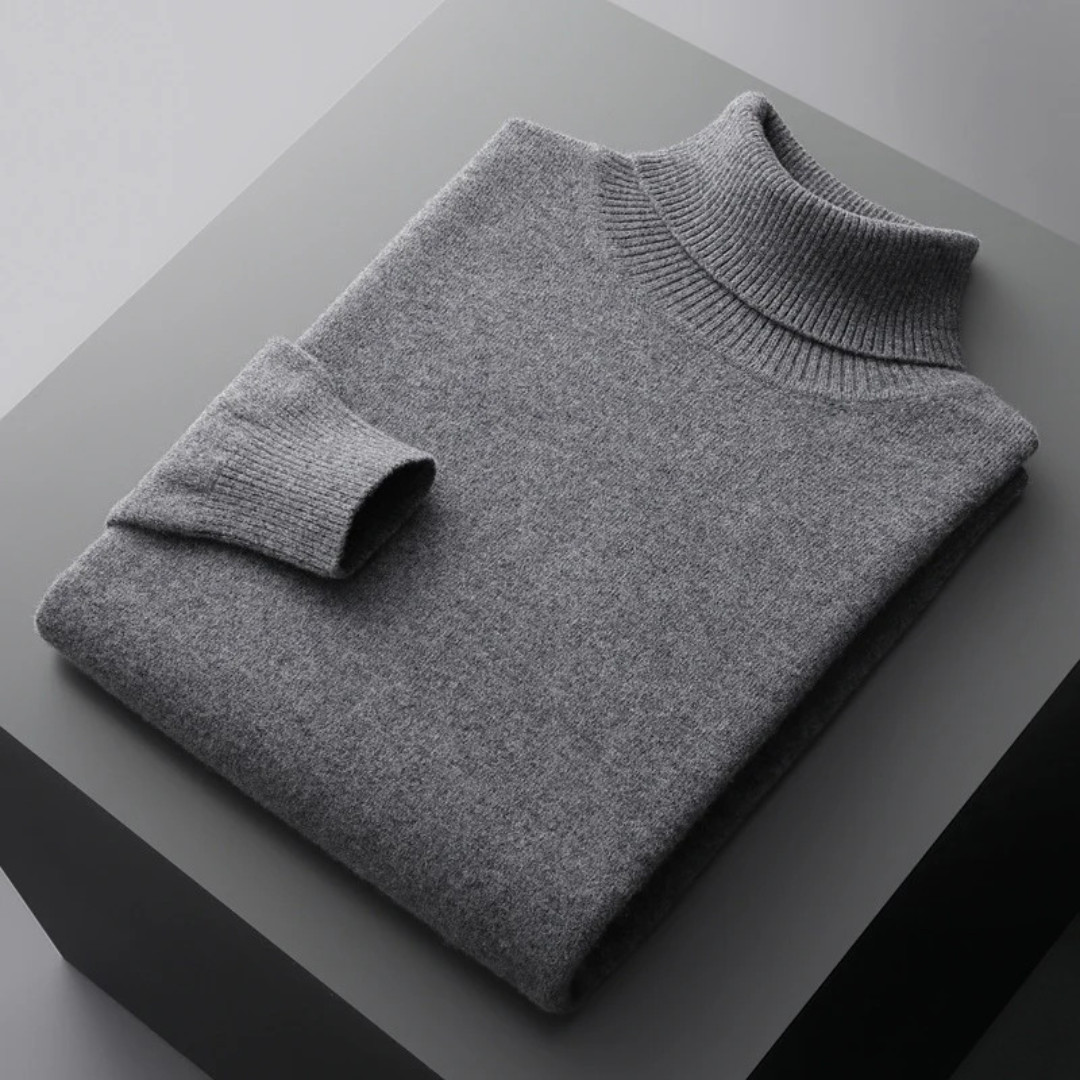 Men's Luxury Wool Blend Turtleneck Sweater