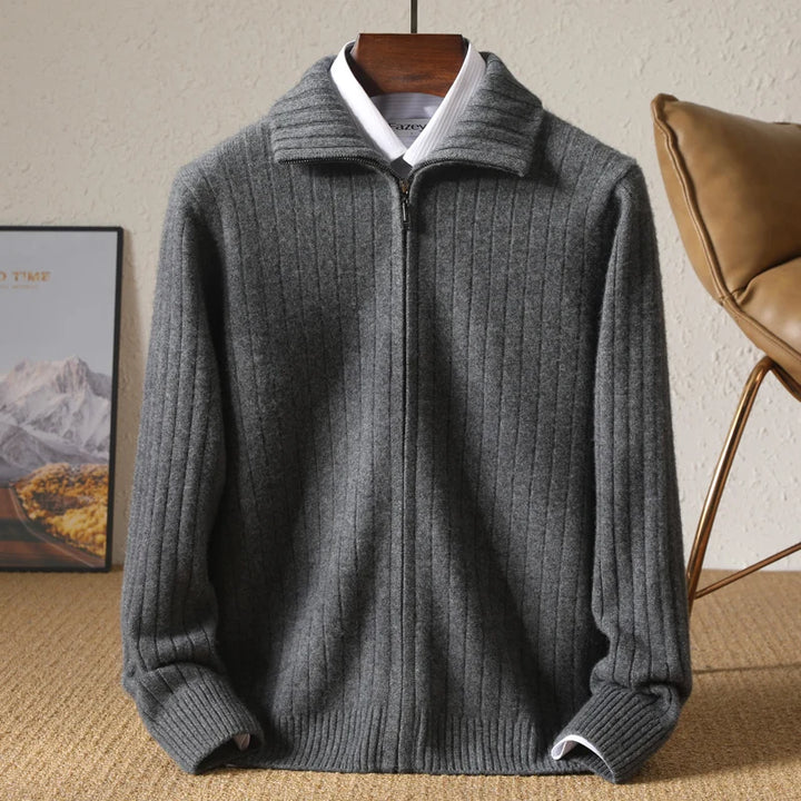 Pure Merino Wool Cardigan With Zipper