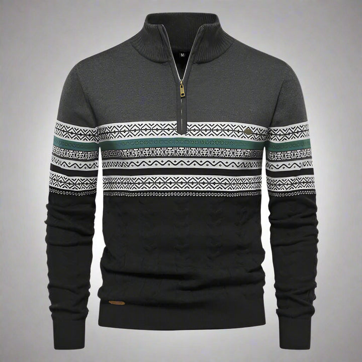 Striped Quarter-Zip Fleece Pullover