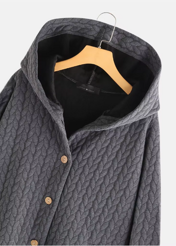 Women’s Cascade Knit Long Coat With Hooded