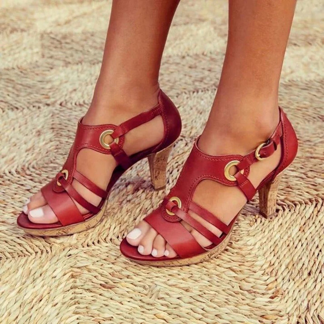 Comfortable High-Heel Block Sandals