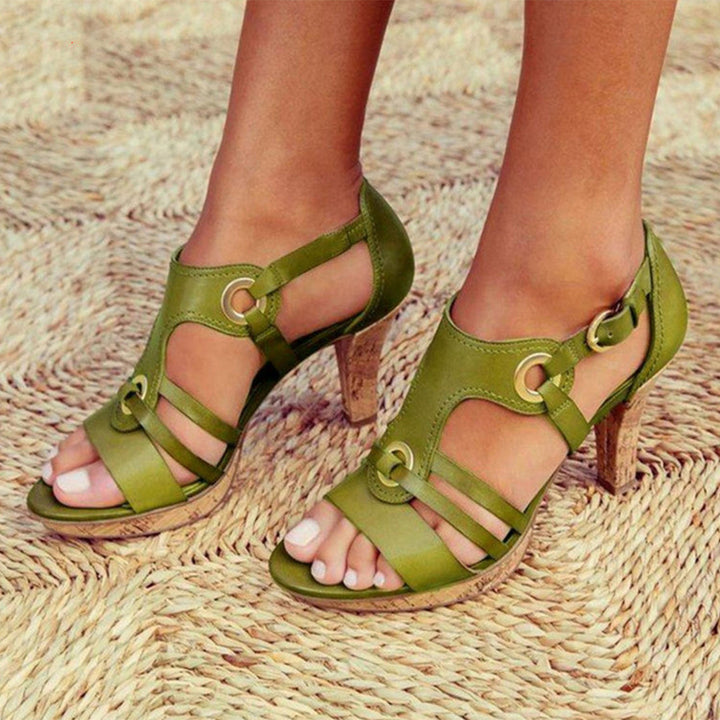 Comfortable High-Heel Block Sandals