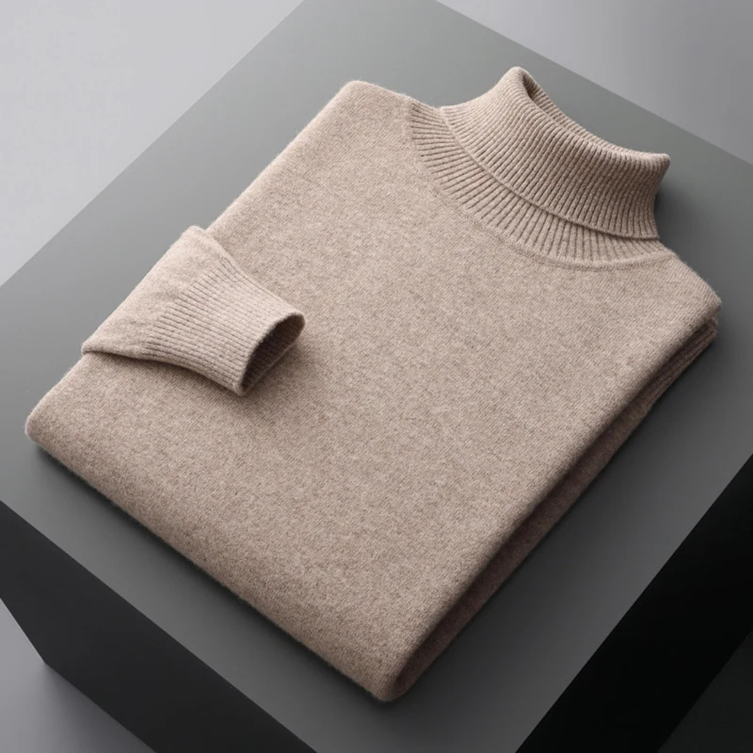 Men's Luxury Wool Blend Turtleneck Sweater